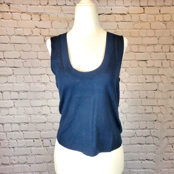 7 For All Mankind Vintage Scoop Tank Top Navy sz S - Picture 4 of 10